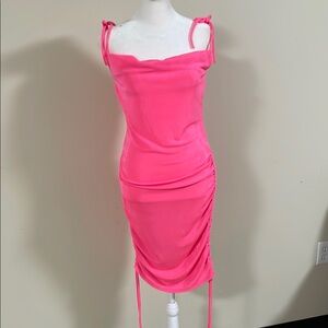 Almost Famous Pink Ruched Bodycon Mini Dress